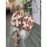 Cow Print Mini Mule Slippers