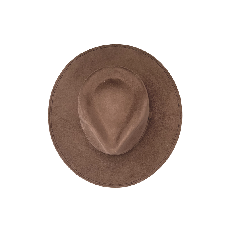 Vegan Suede Tear Drop Hat: Mocha